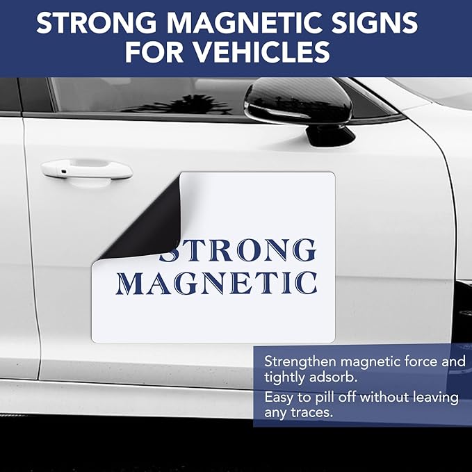 DIYMAG 2Pcs Blank Car Magnets, 24x17 Inch Car Door Magnets Set Signs Rounded - Image 3