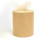 6" x 200 Yards Beige Tulle Fabric Rolls by GCVOPTON