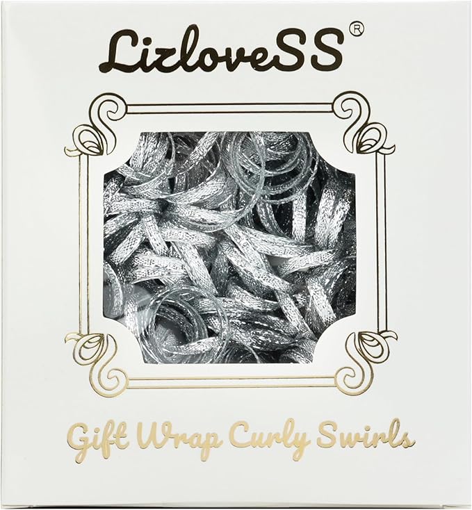 6" Metallic Silver Christmas Curly Ribbon Bows - Image 9