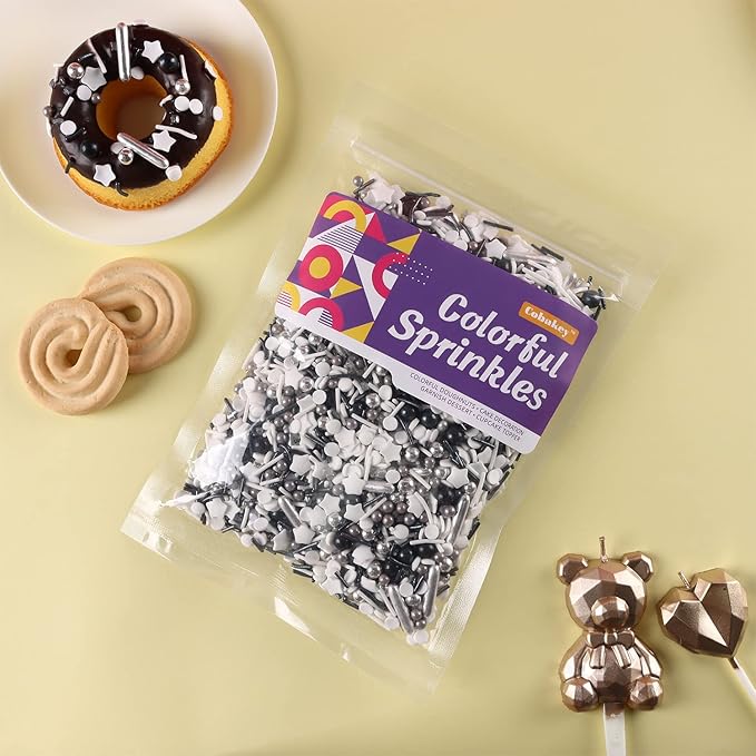 Sprinkles For Cake Decorating, Ice Cream Topper, 7 Ounces Gold And Silver Cake - Image 6
