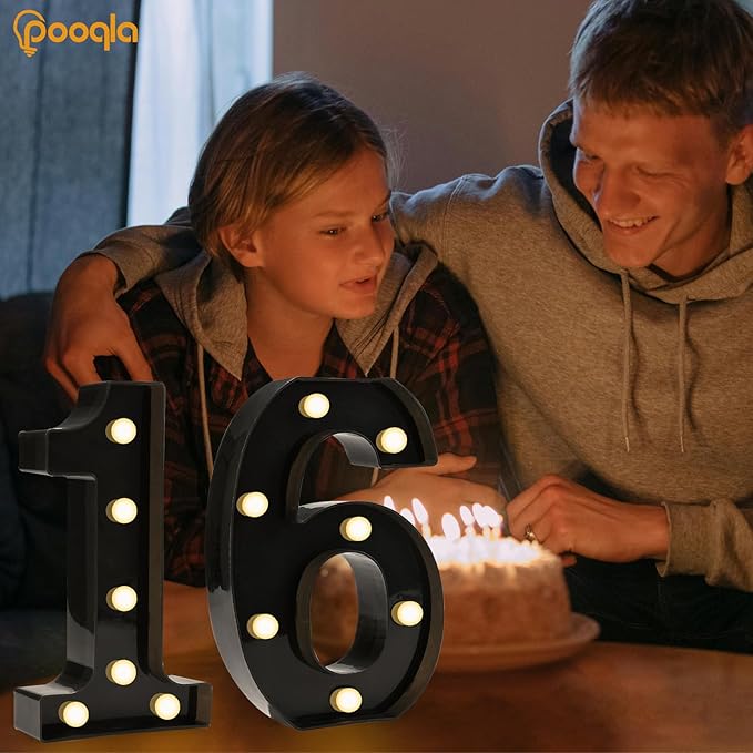 Pooqla Decorative Led Light Up Number Letters - Image 2