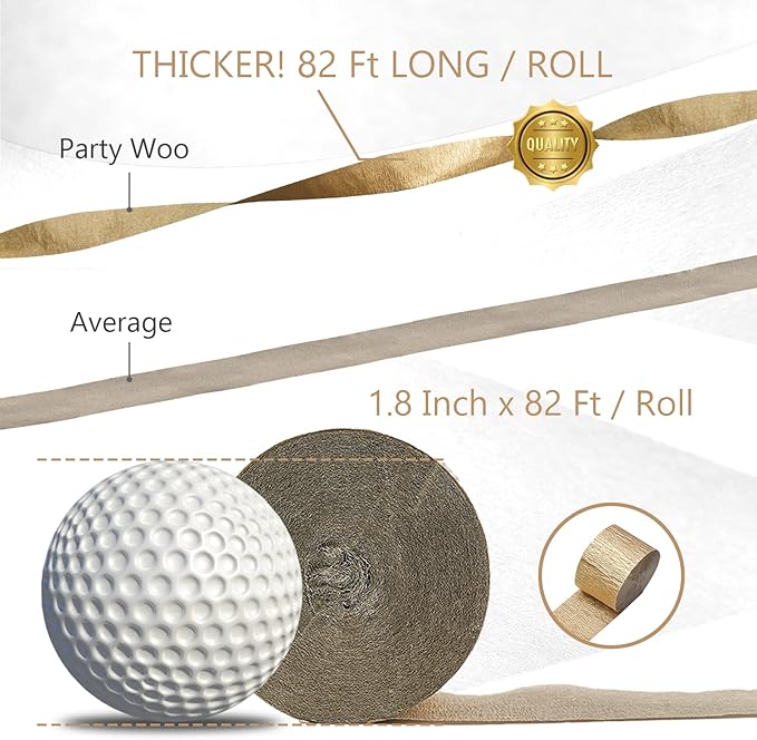 PartyWoo Crepe Paper Streamers 4 Rolls 328ft, Pack of Burgundy and Gold Crepe - Image 4