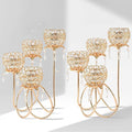 4 Arms Crystal Candelabra Tealight Holder by kehail