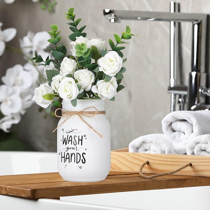 XunYee Farmhouse Bathroom Decor Wash Your Hands Sign Mason Jar - Image 4