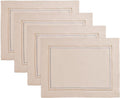 Cotton Linen Placemats Set of 4 – Summer Beige Placemats 14 x 19 Inch – Machine by HomeEkaa