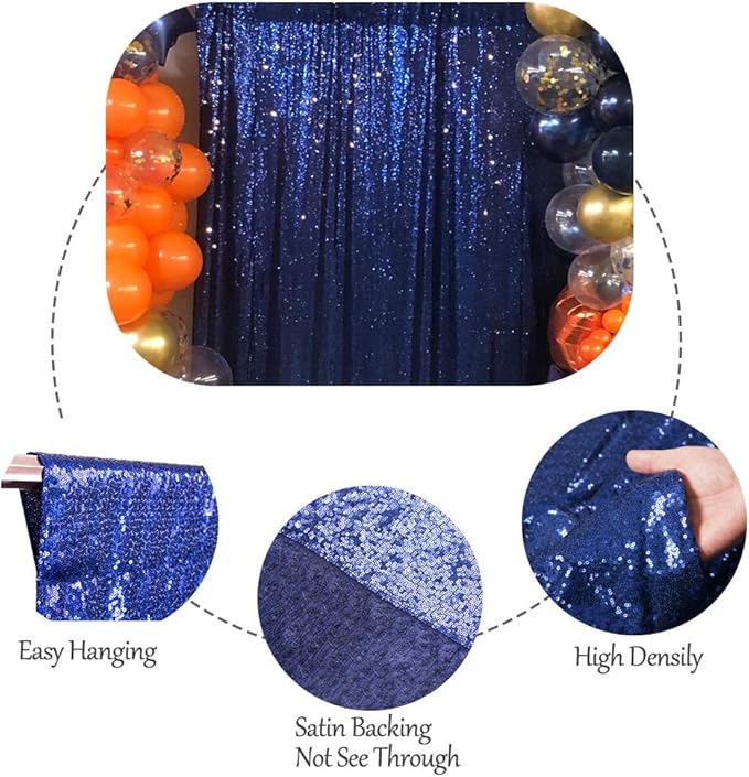 SquarePie Sequin Backdrop Less Transparent Background Sparkly Curtain - Image 9