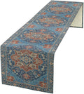 Boho Floral Vintage Table Runner, Retro Abstract Blue Flower Rustic Country by Unknown