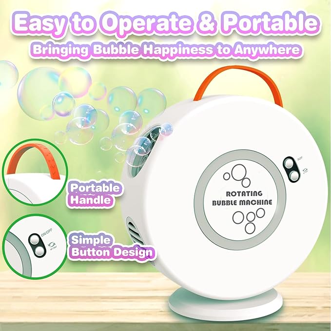 Bubble Machine for Kids Toddlers, Automatic Rechargeable Bubble Machine - Image 5