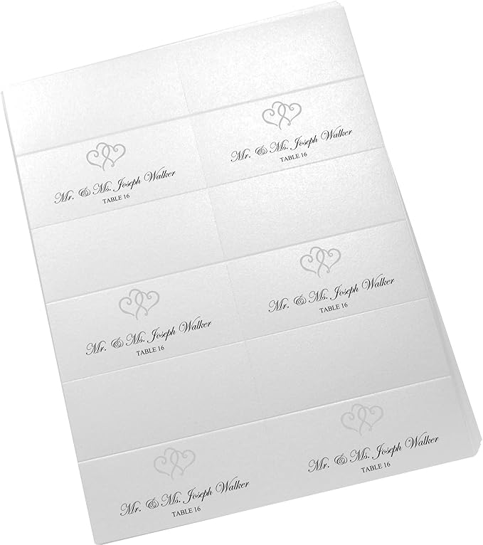 Linked Hearts Printable Place Cards, Laser & Inkjet Printers - Image 4