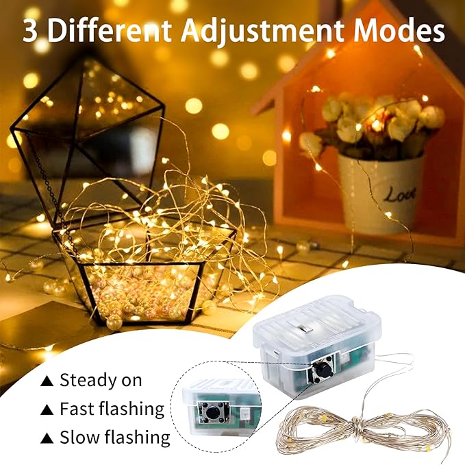12 Pack Fairy Lights 7Ft 20 LED Twinkle String Lights 3 Modes Battery Operated - Image 4