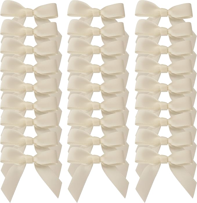 50pcs 1-1/2" Mini Satin Ribbon Bows Without Twist Ties - Image 2