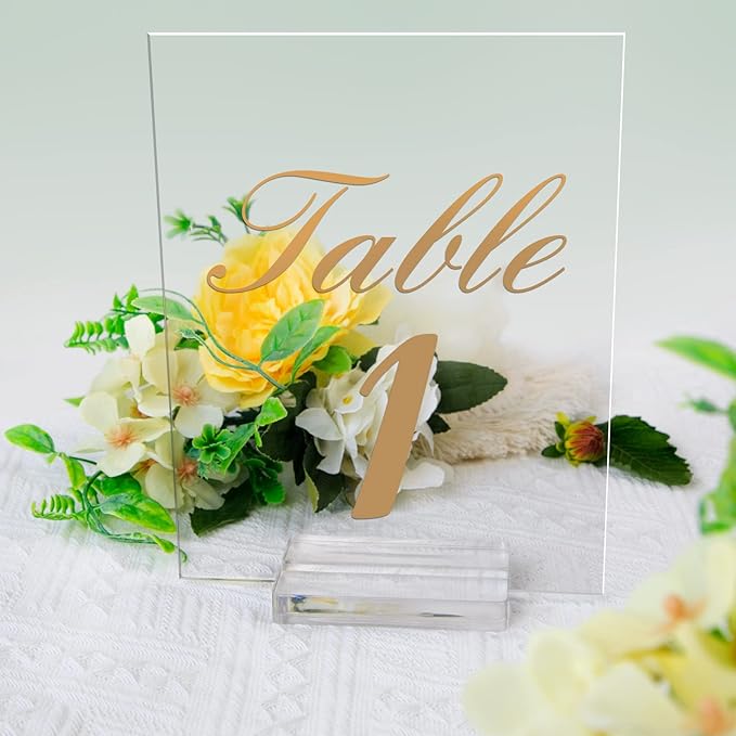 Acrylic Sign Holders, Table Numbers Display Stands, - Image 4