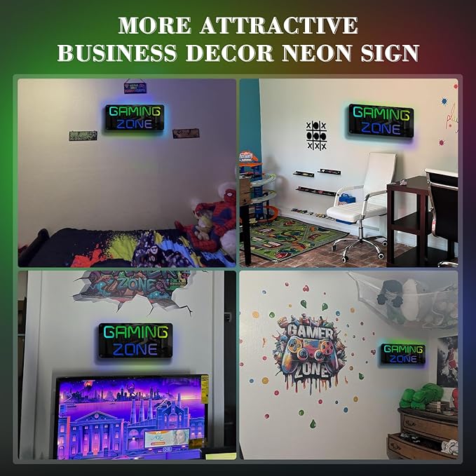Ineonlife Game Zone Neon Sign Mirrored Colorful LED Lights - Image 2