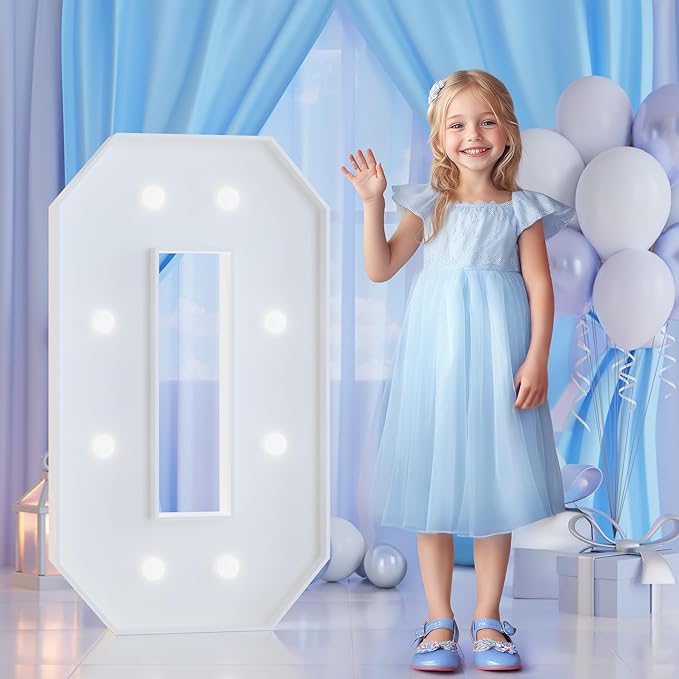3FT Marquee Numbers 0 for 10th, 20th Birthday Party Decorations, Large Light Up by Tongjoy