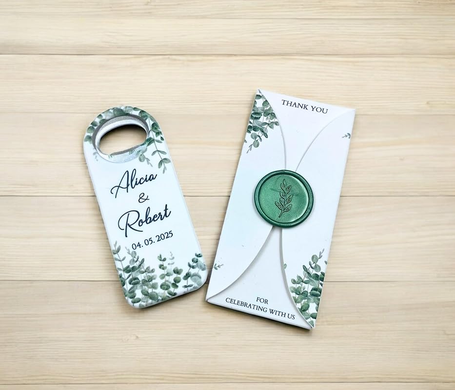 Wedding Bottle Opener Favors for Guests in Bulk, Hearts Shape Bottle Opener by Handmade