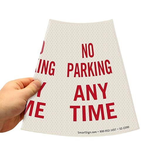 SmartSign “No Parking Any Time” Bright Reflective Cone Message Sleeve - Image 4