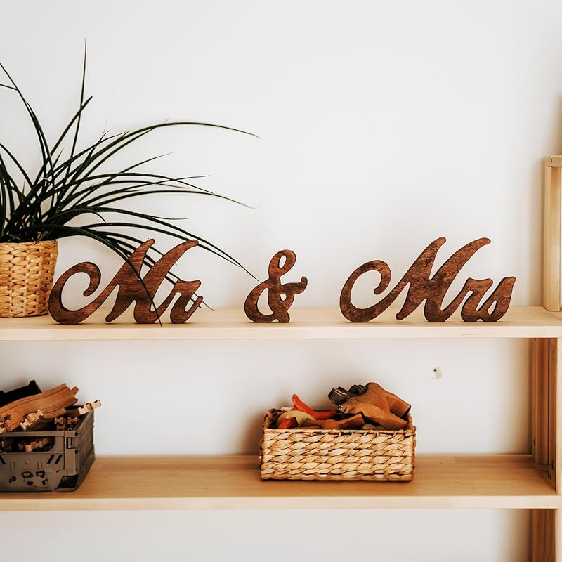 Mr and Mrs Sign for Wedding Table Decor, Mr & Mrs Wooden Signs, Rustic Wedding - Image 5