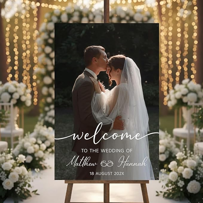 Personalized Wedding Photo Acrylic Welcome Sign – Custom Picture Board - Image 2