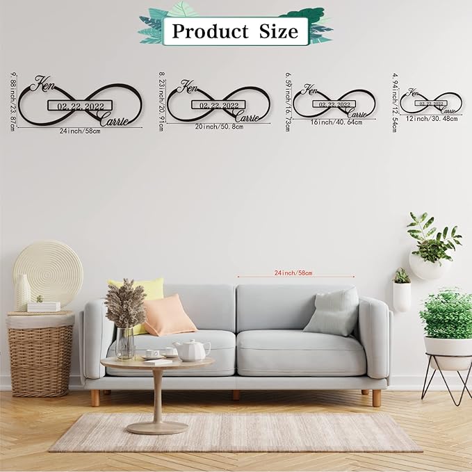 Personalized Infinity Symbol, Metal Love Sign, Love Sign Infinity Heart Sign - Image 4