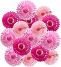 15pcs 10'' 12'' 14'' Paper Fans Decorations Pink Theme Party Decor Round Tissue by Meeom