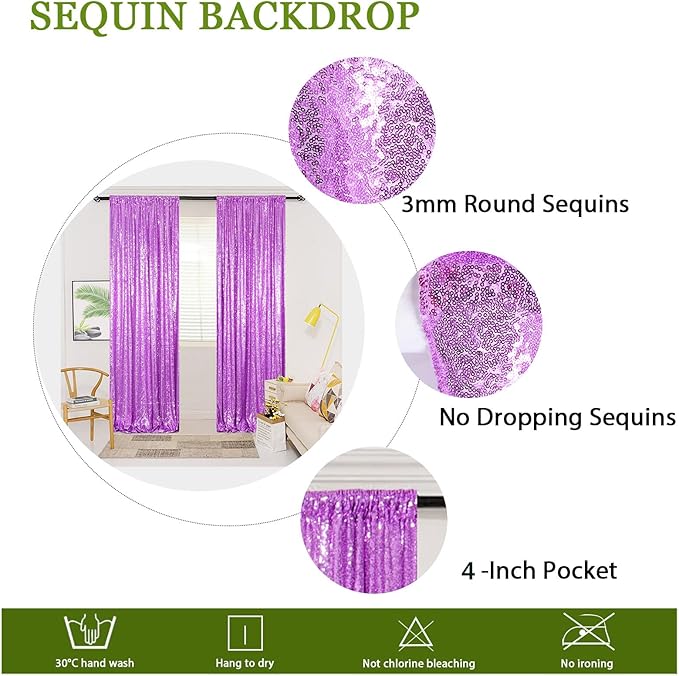 ShinyBeauty 16x10ft Sequin Backdrop Curtain - Image 5
