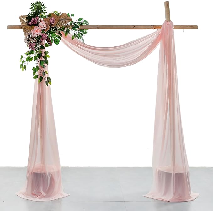 VDS Pack of 2 Panel Wedding Arch Draping Fabric Sheer Chiffon Fabric Drapery by VDS