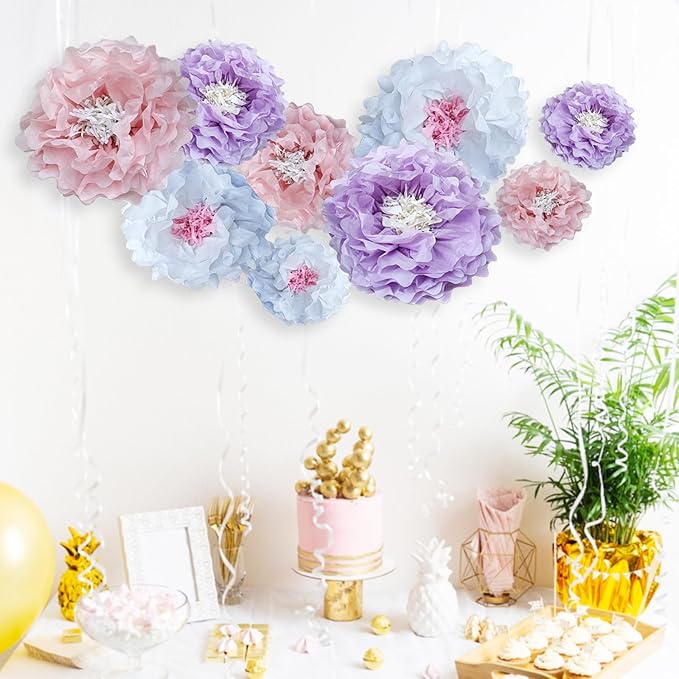 Dreamy Paper Flower Pom Poms Wall Decorations - Image 7