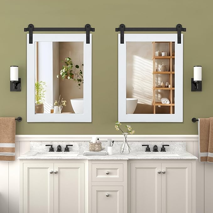 COGOOD Farmhouse Barn Door Mirror - Image 4