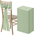 50 PCS Sage Green Satin Chair Sashes Bows Universal Chair Ribbon Ties Back Sash by LooksForwardtoSeeingYou