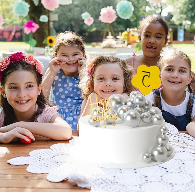 MIAHART Ball Cake Toppers Boho Grass Cake Topper Ball Cake Insert Decoration - Image 4