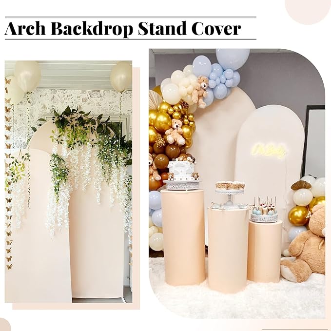 Wedding Arch Cover 6FT 7.2FT Arch Backdrop Cover Fitted Spandex Covers Set of 2 - Image 5