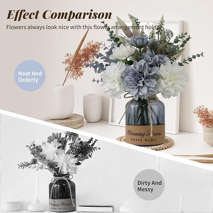 Fake Flowers with Vase, Silk Artificial Flowers in Vase, Fake Plants and Faux - Image 3
