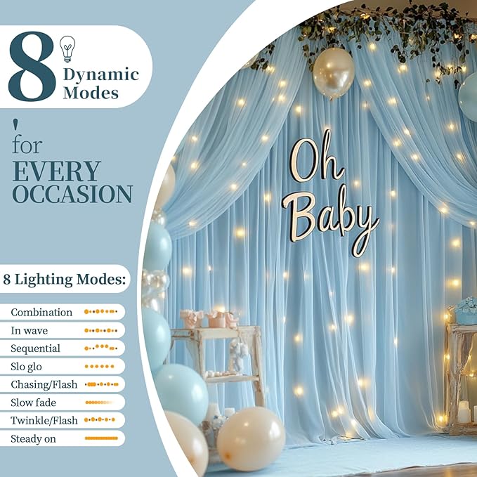 10x10ft Baby Blue Tulle Backdrop Curtain - Image 4