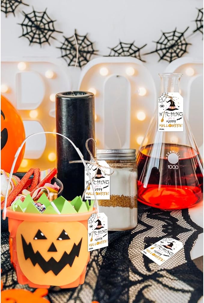Aukolass 50pcs Happy Halloween Treat Tags, Witch Themed Gift Tags - Image 7