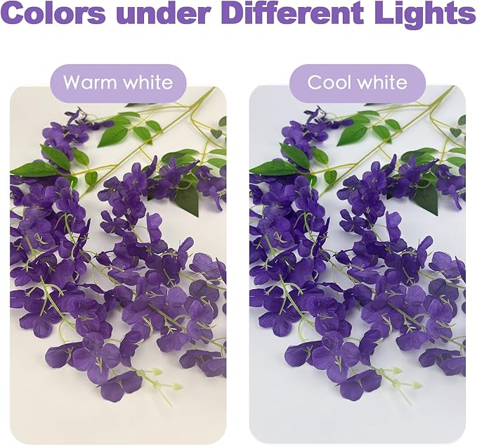 24 Pcs of Wisteria Hanging Flowers, 3.75 Feet Fake Wisteria Flower Strings - Image 4