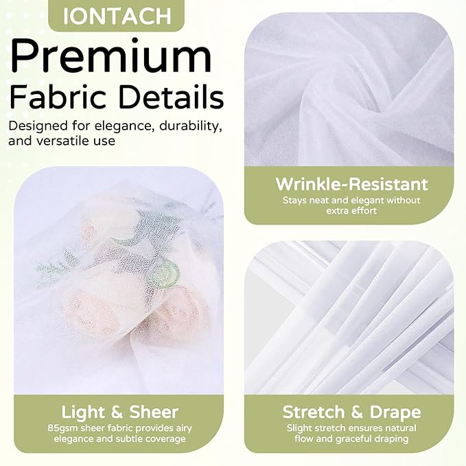 Wedding Arch Draping Fabric 29" x 19Ft Sheer Drapes - Image 4