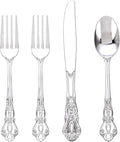 200PCS Silver Plastic Cutlery by Joyido