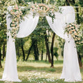White 2 Panels Wedding Arch Draping Fabric 29" x 20Ft Sheer Drapes Outdoor by Jimtx