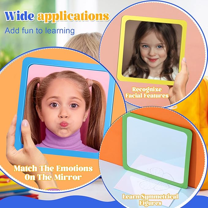 Dandat 10 Pcs Small Mirrors for Kids 6 x 6 Inch Square Shatter Proof Reflector - Image 4