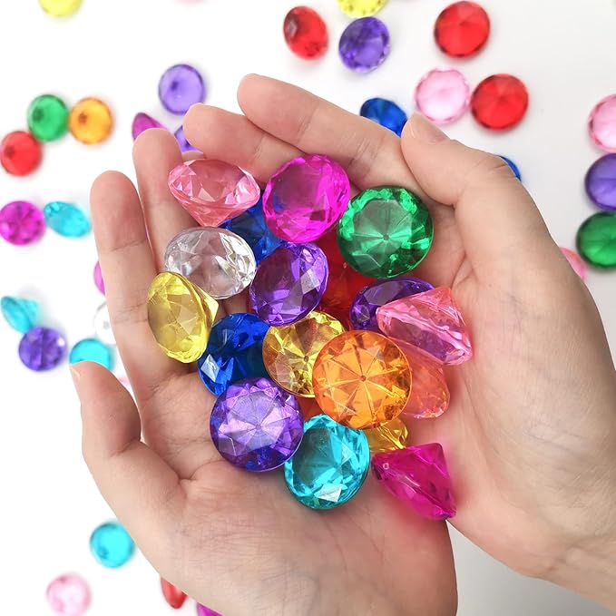 100Pcs Clear Acrylic Diamonds 25mm Wedding Table Scatters Gemstones Confetti - Image 5