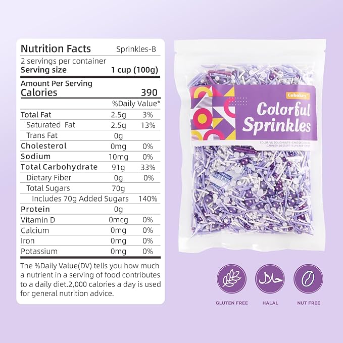 Purple Sprinkles For Cake Decorating, Ice Cream Topper, Dreamy purple Cake - Image 7