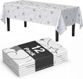 Exquisite Silver Star Tablecloth Plastic 12-Pack Disposable Rectangle by Exquisite