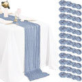 12 Pack Dusty Blue Cheesecloth Table Runner 20 x 120 inch Gauze 10FT Semi Sheer by STRCOZY