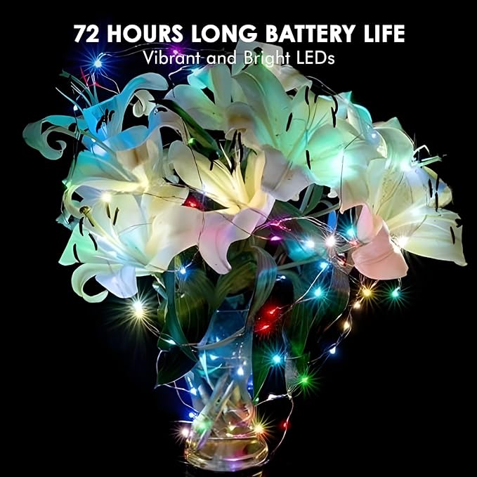 12 Pack Fairy Lights Battery Operated String Lights，7FT 20LED Waterproof Silver - Image 5