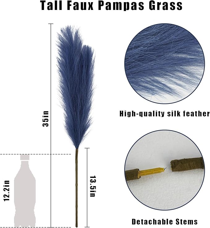 35" Faux Pampas Grass Decor - Image 4
