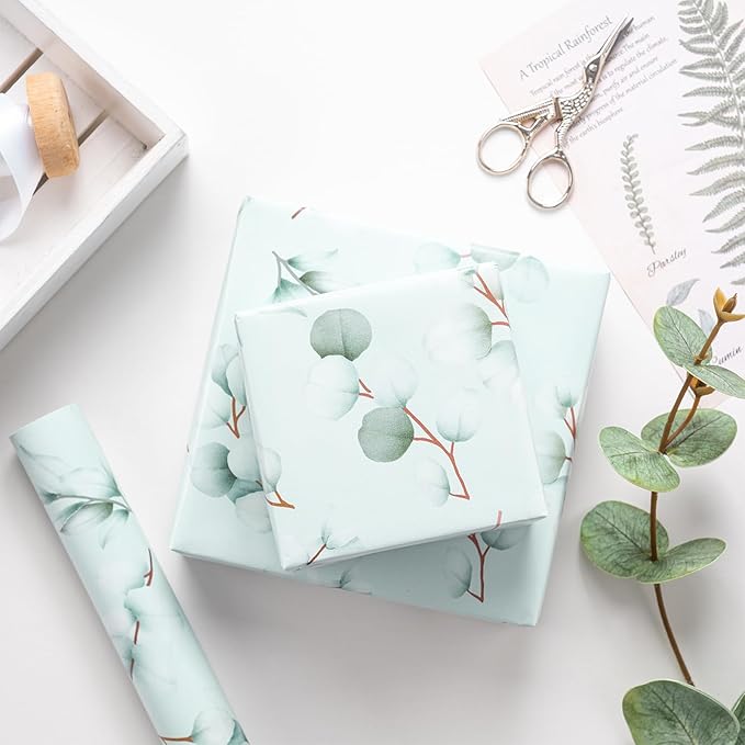 RUSPEPA Eucalyptus Leaves Wrapping Paper Roll - Image 5
