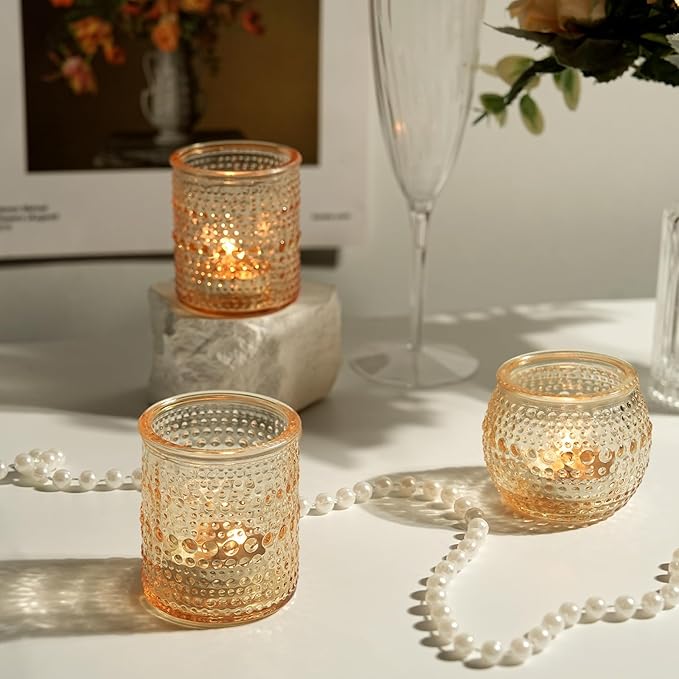 36ps Votive Candle Holders, 2x2.5inchs Gold Tea Light Candle Holders Glass - Image 4