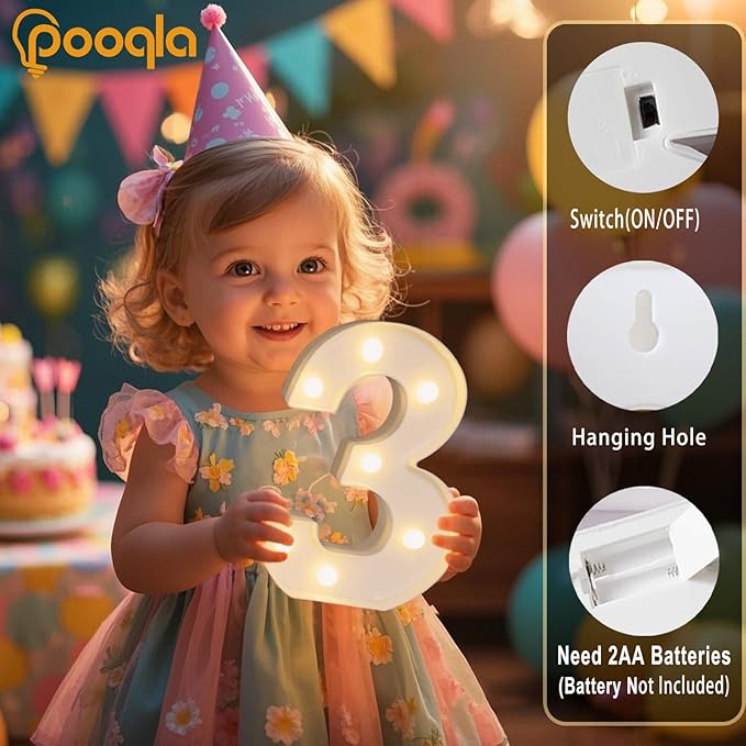 Decorative Led Light Up Number Letters - Image 2