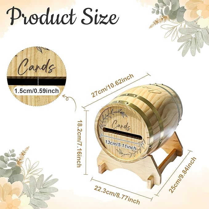 OurWarm Wooden Wedding Card Box - Image 2