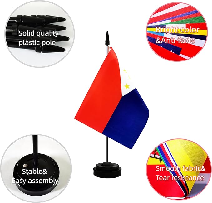 2 Pack Philippines Desk Flag, Filipino Table Office Flag - Image 3